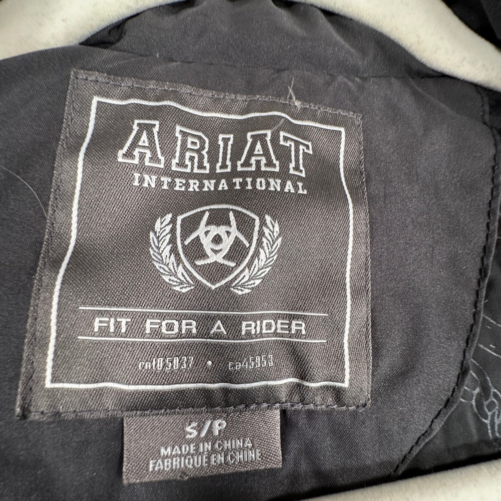 Ariat Quilted Equestrian Jacket Womens Small Black Horseback Riding Barn Coat - Picture 3 of 13